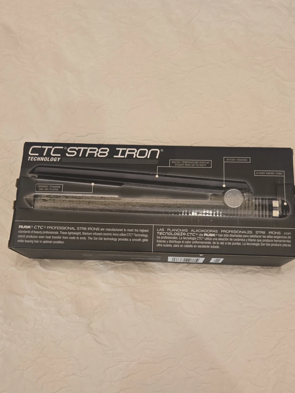 RUSK CTC STR8 IRON 1-Inch Black Hair Straightener